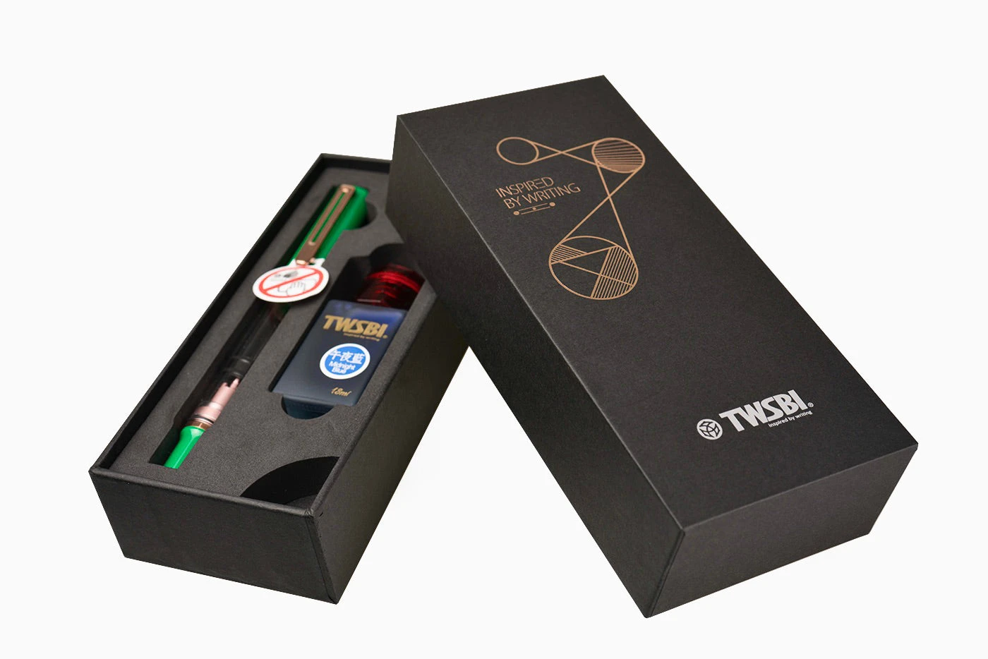 Wholesale ๐ฅ TWSBI ECO-T Fountain Pen & Ink Bottle Set, Royal Green & Rose Gold ๐งจ - Image 2