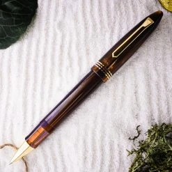 Promo 🎁 Tibaldi Bononia Seilan Purple Resin Rollerball Pen, Gold Trim 💯