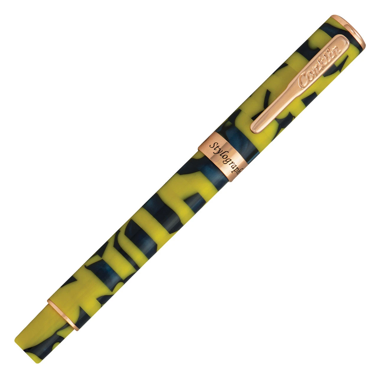 Deals ๐ Conklin Stylograph Mosaic Fountain Pen, Yellow & Blue ๐ - Image 2