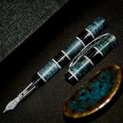 Promo ⌛ Visconti Limited Edition Asia Bamboo Fountain Pen, Blue 🛒