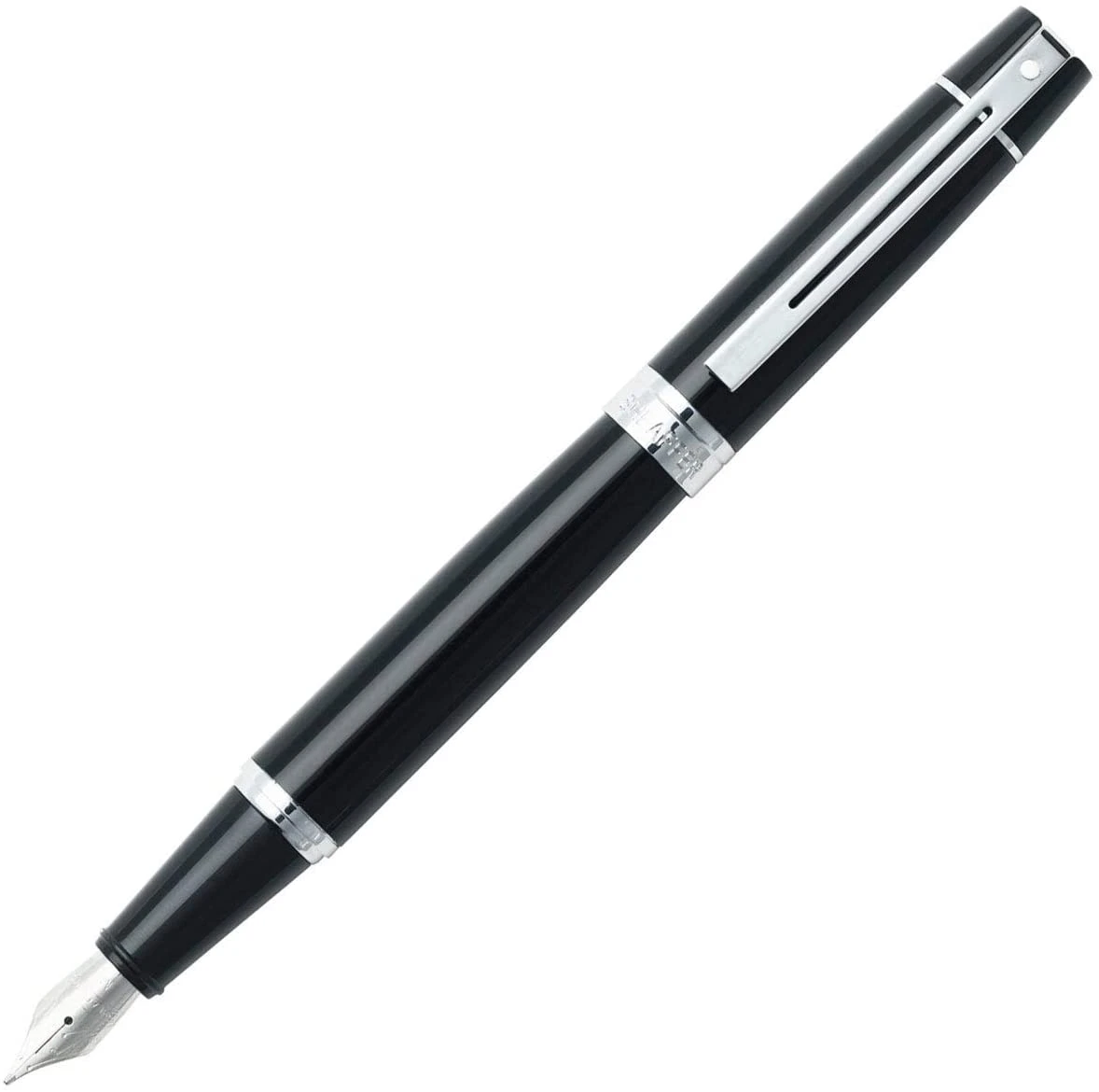 Outlet ๐ Sheaffer 300 Glossy Black With Chrome Trim Fountain Pen, Medium ๐ฏ