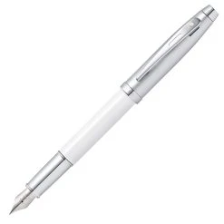 Cheap 🔥 Sheaffer 100 Fountain Pen, Brushed Chrome & White, Medium Nib 😉