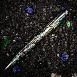 Promo 💯 Monteverde Invincia Limited Edition Abalone Shell Ballpoint Pen, Chrome Trim 🎉