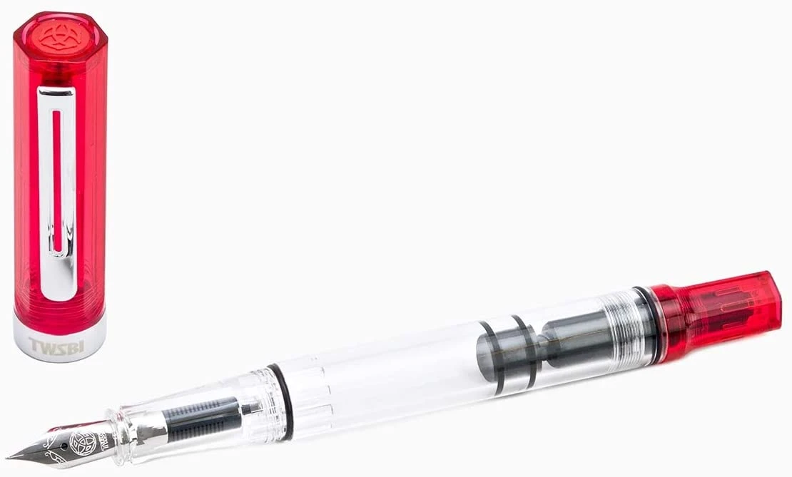 Outlet ๐งจ TWSBI ECO Blossom Red Fountain Pen, Stub 1.1mm Nib โ