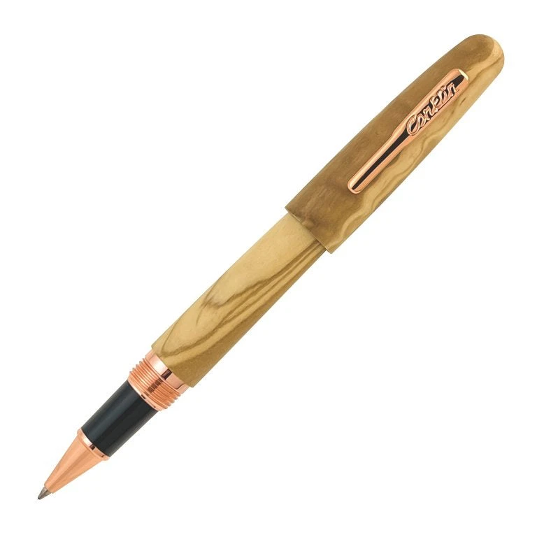 Deals π Conklin All American Limited Edition Olive Wood Rollerball Pen, Rose Gold Trim π
