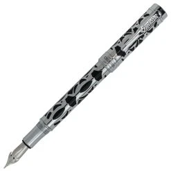 New 💯 Conklin Endura Deco Crest Fountain Pen, Black & Chrome 😉