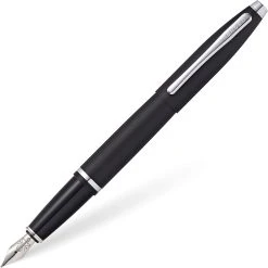 Cheap 👏 Cross Calais Fountain Pen, Black & Chrome, Medium, Free Refills 🧨
