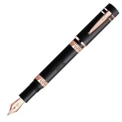 Best deal 🎉 Nettuno 1911 Fountain Pen, Black Sands With Rose Gold Trim, Fine Nib 🧨