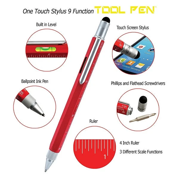 Cheapest ๐ Monteverde 9 In 1 One Touch Tool Ballpoint Pen & Stylus, Red ๐ - Image 2