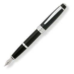 Outlet ⭐ Cross Bailey Fountain Pen, Matte Black & Chrome, Medium Nib ⌛