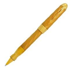 Outlet 🛒 Pineider Matrix Jewelers Limited Edition Sterling Silver Rollerball Pen, Yellow Gold Plated ✨