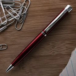 New 🔔 Monteverde Strata Ballpoint Pen, Red & Chrome ✨
