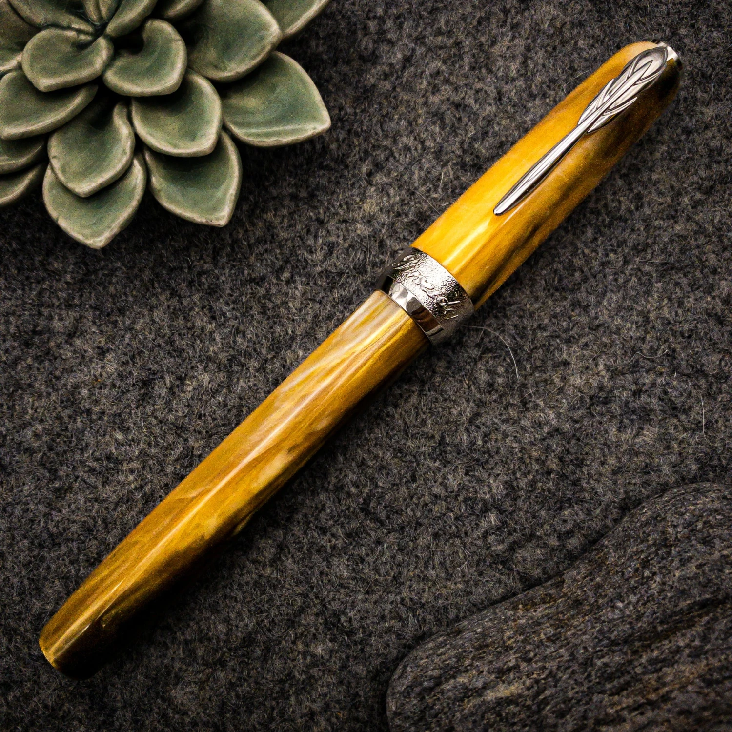 New β¨ Pineider La Grande Bellezza Gemstone Rollerball Pen, Tigers Yellow π - Image 2
