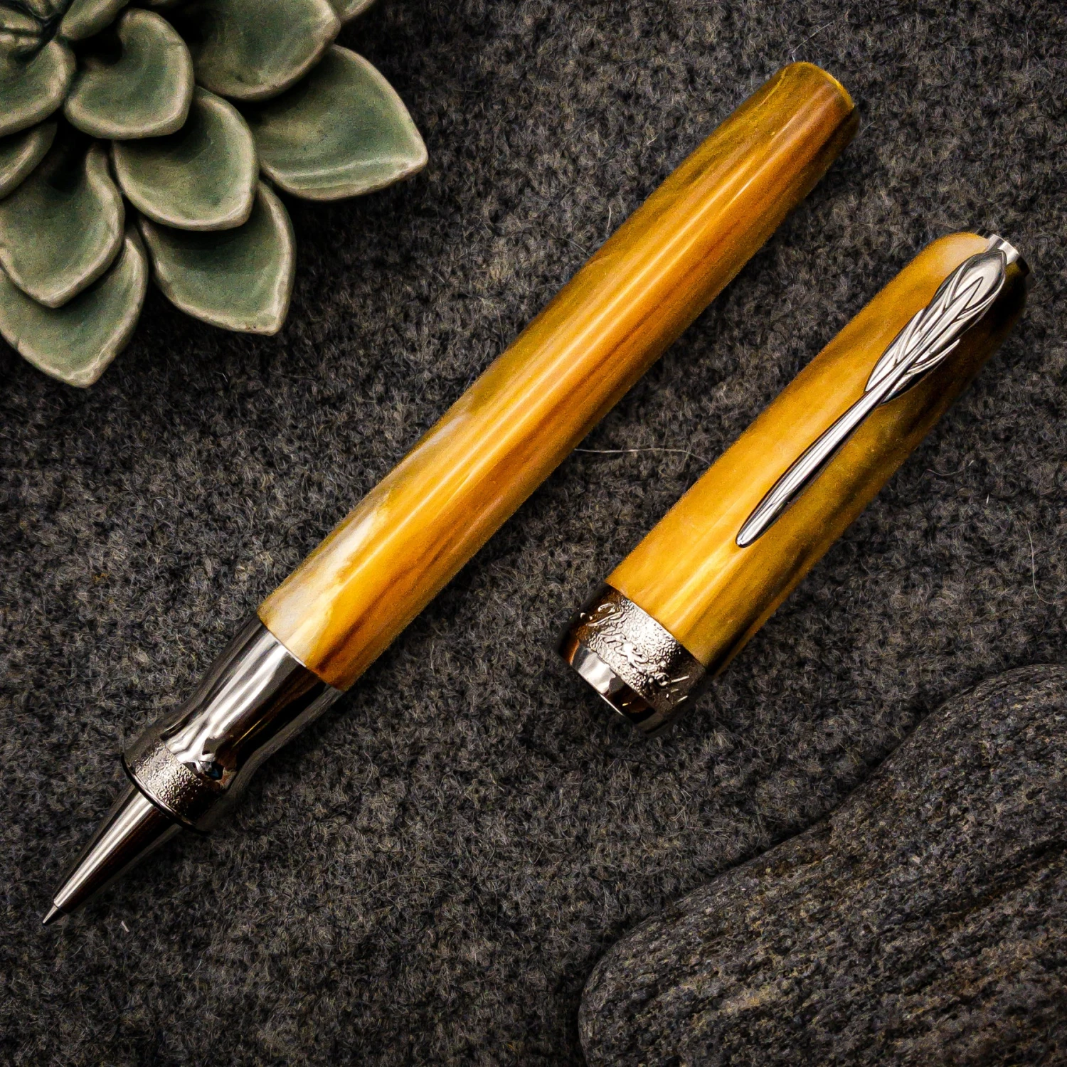 New β¨ Pineider La Grande Bellezza Gemstone Rollerball Pen, Tigers Yellow π - Image 3