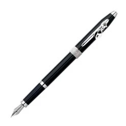 Best Pirce ❤️ Cross Sentiment Black Lacquer & Chrome Fountain Pen, Medium Nib, New 🎁