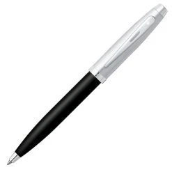 Promo 🔔 Sheaffer 100 Ballpoint Pen, Black Lacquer & Brushed Chrome 🌟
