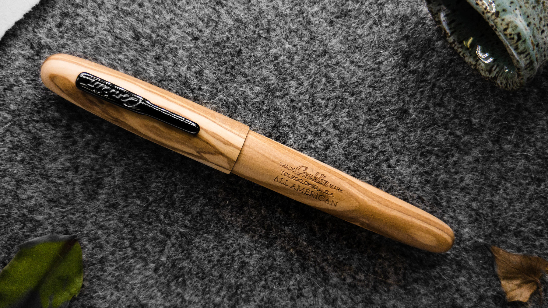 Conklin All American Limited Edition Olive Wood Fountain Pen, Gunmetal Trim Wholesale ???? Conklin All American Limited Edition Olive Wood Fountain Pen, Gunmetal Trim ???? -Monteverde Shop