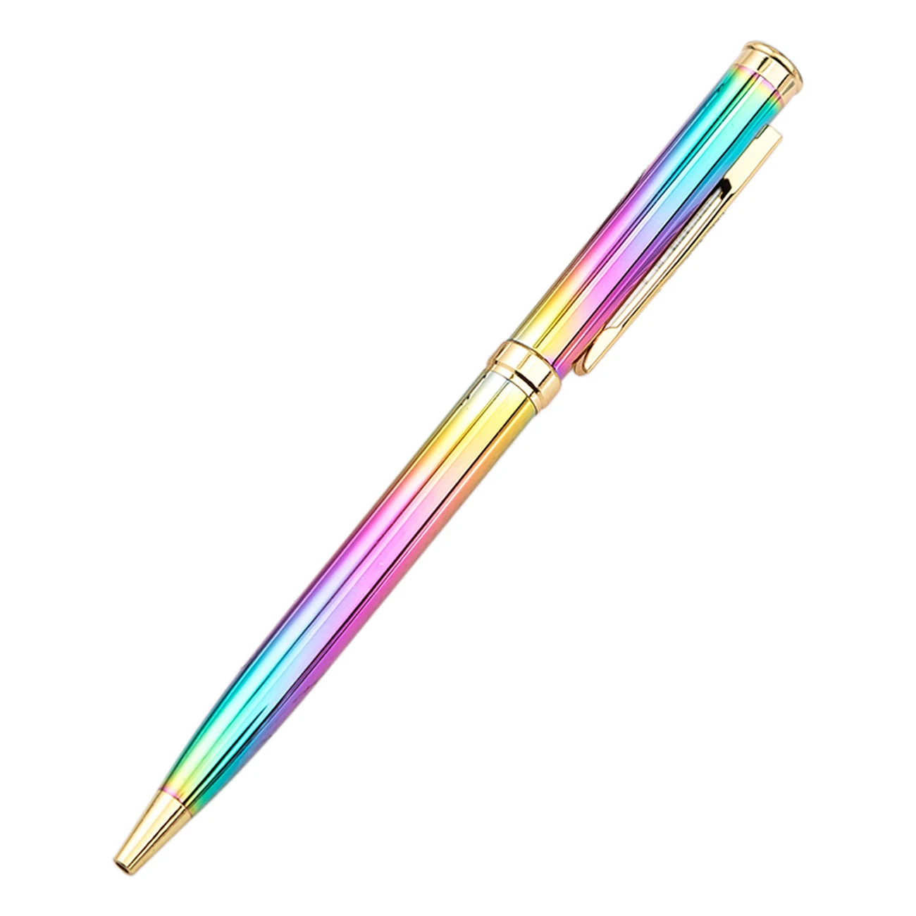 Best Sale ๐คฉ Pen Savings Skyline Metal Rainbow Ballpoint Pen, Gold Plated Accents ๐