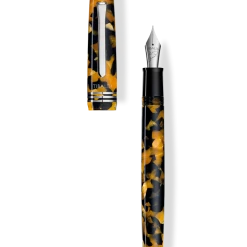 Promo 🧨 Tibaldi N60 Amber Yellow Resin Fountain Pen, Palladium Trim, Medium Nib 😉