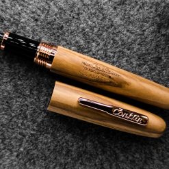 Coupon ???? Conklin All American Limited Edition Olive Wood Fountain Pen, Rose Gold Trim ⌛