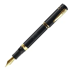 New 👏 Nettuno 1911 Neos Teseo Fountain Pen, Mirror Black & Gold, Fine Nib 🎉