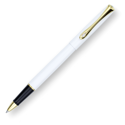 Budget ???? Diplomat Traveller Rollerball Pen, Snow White & Gold ????