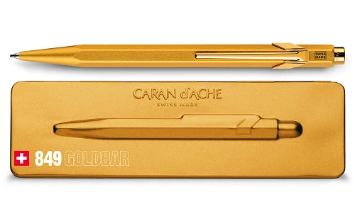 New ๐คฉ Caran D'Ache 849 Goldbar Ballpoint Pen, #849.999G ๐ฏ - Image 2