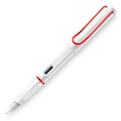 Discount 😀 Lamy Safari Fountain Pen, White & Red 🔔