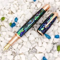 Best reviews of ๐คฉ Monteverde Limited Edition Super Mega Abalone Fountain Pen, Rose Gold Trim, Solid 14k Gold Flex Nib ๐ฅ