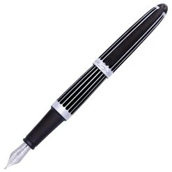 Cheapest 🤩 Diplomat Aero Black & Chrome Stripes Fountain Pen 😀