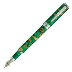 Discount ⌛ Conklin Stylograph Mosaic Fountain Pen, Green & Brown 🛒