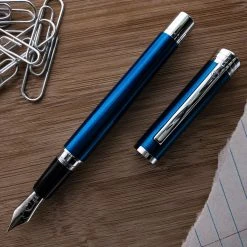 Coupon 😀 Monteverde Strata Fountain Pen, Blue & Chrome ❤️