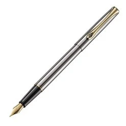 Cheapest 😍 Diplomat Traveller Fountain Pen, Stainless Steel & Gold 😀