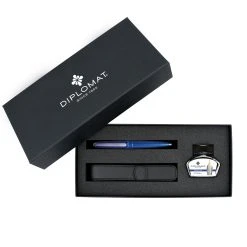 Discount ๐ Diplomat Aero Fountain Pen Gift Set, Blue ๐