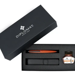 Cheap 🤩 Diplomat Aero Fountain Pen Gift Set, Orange ⭐