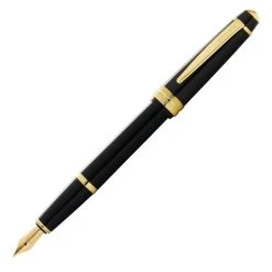 Coupon 👍 Cross Bailey Light Fountain Pen, Polished Black & Gold, Medium Nib 😉