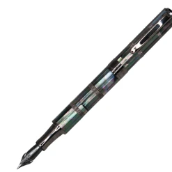 Best Sale 😉 Monteverde Regatta Black 👩 Mother Of Pearl Fountain Pen, Gunmetal Trim ✨