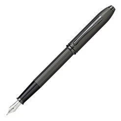 New 🌟 Cross Townsend Black PVD Fountain Pen, Fine Nib 🔥