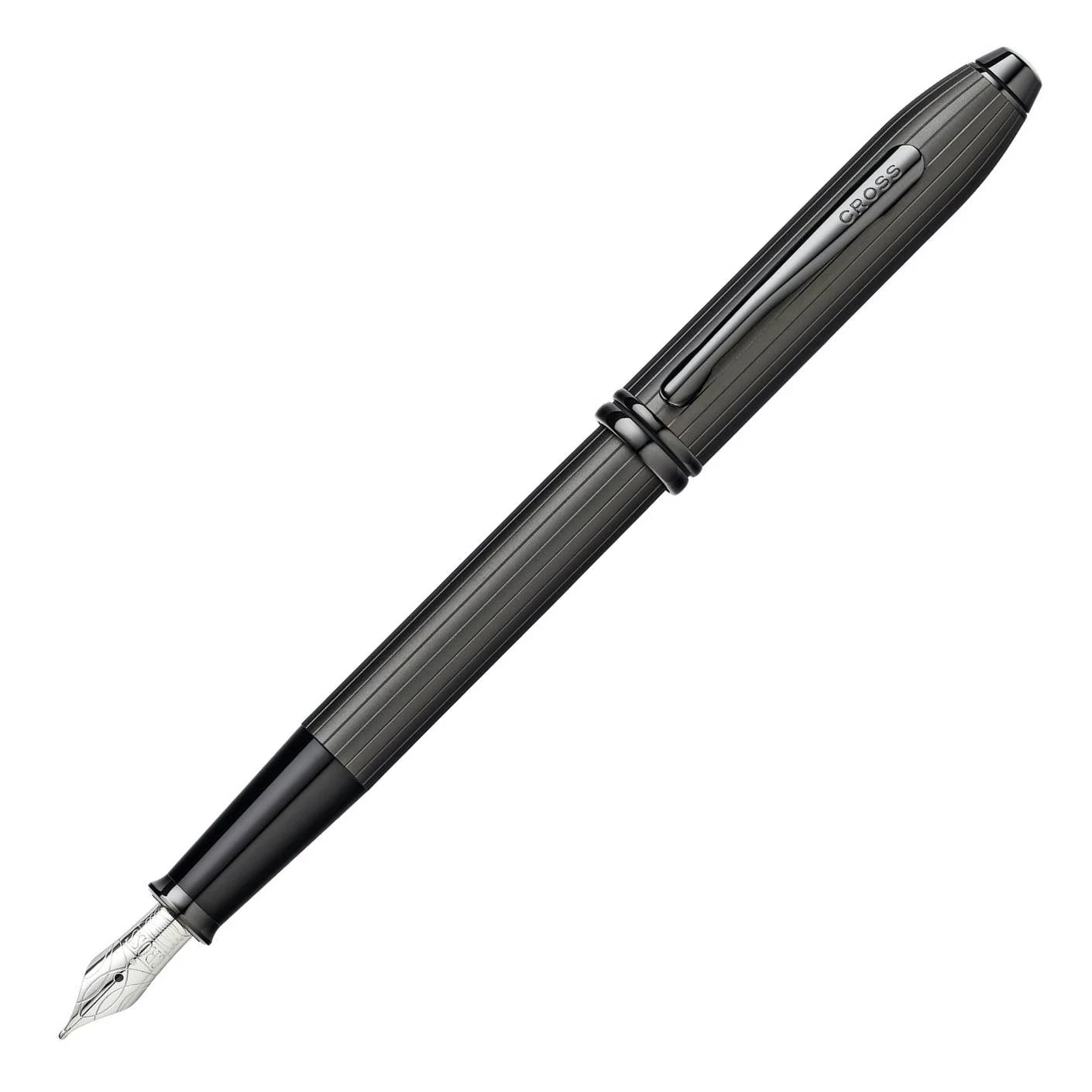 New 🌟 Cross Townsend Black PVD Fountain Pen, Fine Nib 🔥