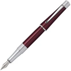 Outlet 🥰 Cross Beverly Fountain Pen, Deep Red Lacquer & Chrome, Medium Nib 😍