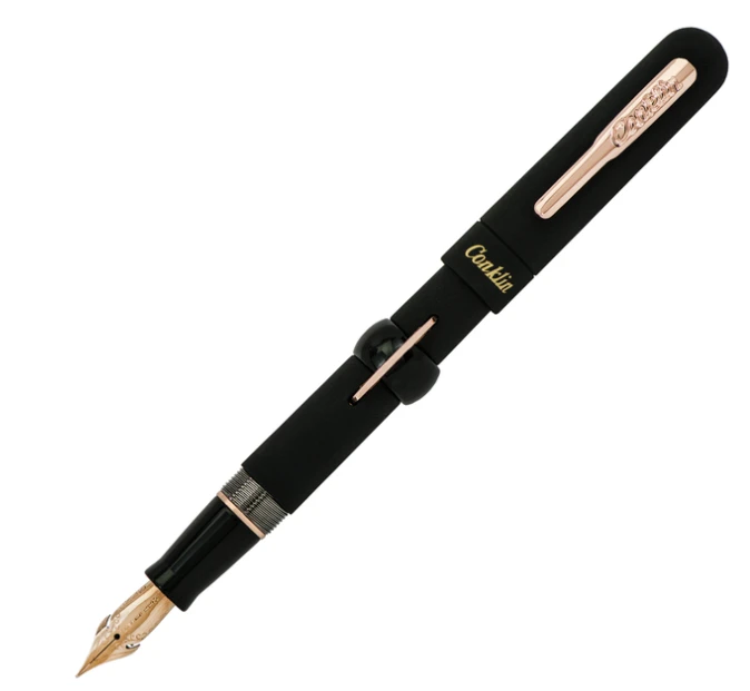 Best Pirce π Conklin Mark Twain Limited Edition Crescent Filler Fountain Pen, Superblack/Rosegold β€οΈ