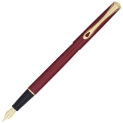 Cheapest ❤️ Diplomat Traveller Dark Red & Gold Fountain Pen 💯